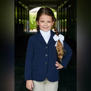 RJ Classics Skylar Jr Show Coat Navy Youth 14R Equestrian Riding Jacket Stretch